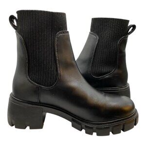 Steve Madden Black Chunky Chelsea Boots Womens Size 6.5